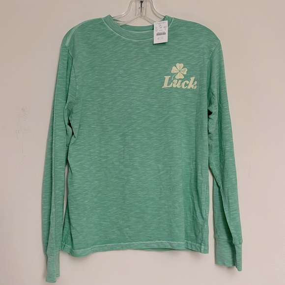 J Crew crewcuts cotton “luck” long sleeves tee - Picture 1 of 5